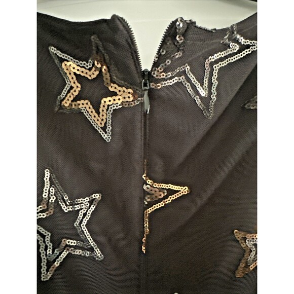 Vince Camuto Women's Sequined Stars Mesh Bodycon Dress Cocktail Party Black 10 - Picture 11 of 12